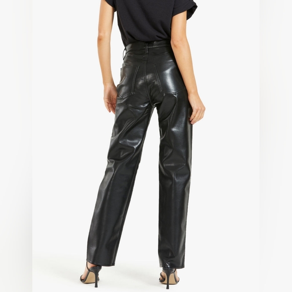 Agolde 90s Pinch Waist Recycled Leather Pants Size 33 - Picture 2 of 7